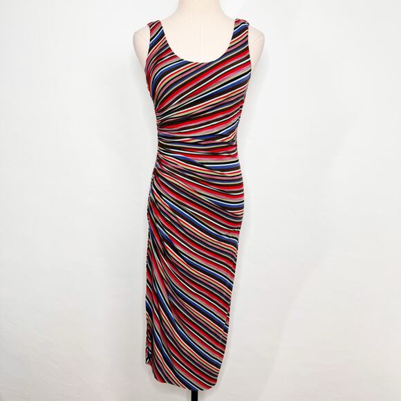 Bailey 44 Luca Maxi Dress Multicolor Striped Ruched Anthro Boho Preppy Size S - Picture 12 of 12